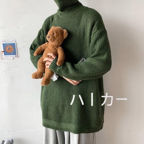 Harajuku Sweaters Men Japan Style Oversized Sweaters Knitted Men Pullovers Fashion Clothing Autumn Tops Male Clothes