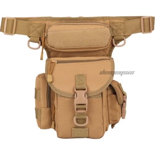 Military Tactical Camouflage Leg Bags Detachable Waterproof Coating Thigh Bags Hiking Hunting Waist Belt Climbing Bag