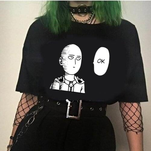 Harajuku One Punch Man Funny Unisex T-shirt Japanese Anime Printed Mens Streetwear Casual Tee Tops