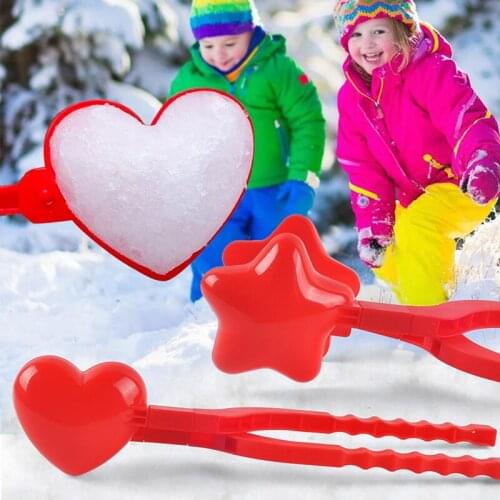 Heart Shaped Snowball Maker Clip Winter Sand Ball Mold Plastic Clamp Toy New