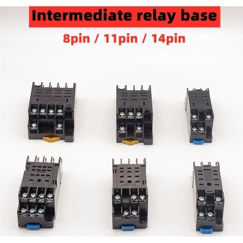 1pcs 8pin 11pin 14pin PYF/PTF 14A relay base PYF08A MY2NJ MY3NJ MY4NJ LY2NJ LY3NJ LY4NJ small intermediate relay HH52P/HH64P
