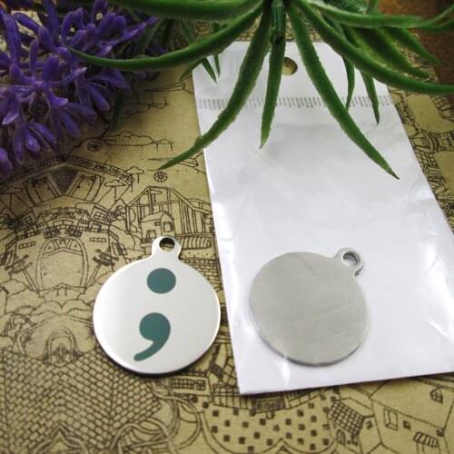 20pcs--"Semicolon"stainless steel charms 5 styles for choosing DIY Charms for necklace bracelets
