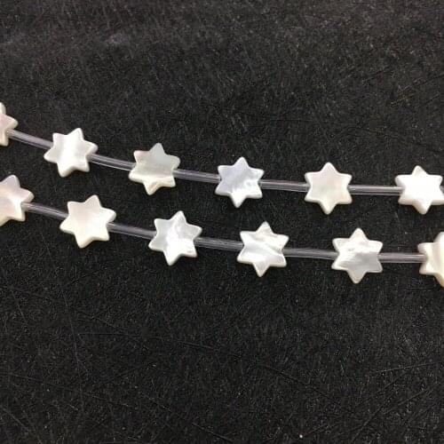 100pcs 10mm fashion iteam chic David star MOP Perlen Naturliche Perlmutt Muschel Perlen unique design for men and women