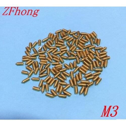 1000pcs High Quality M3*3/4/5/6/8/10/12 brass Slotted Cone Point Set Screw