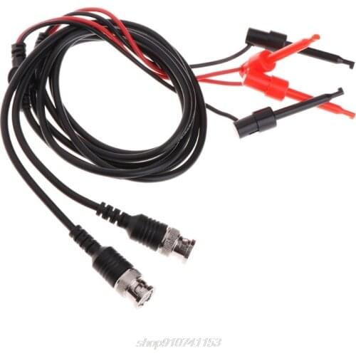 2pcs BNC Male Plug Q9 to Dual Test Hook Clip Test Leads Probe for Oscilloscope N04 20 Dropshipping