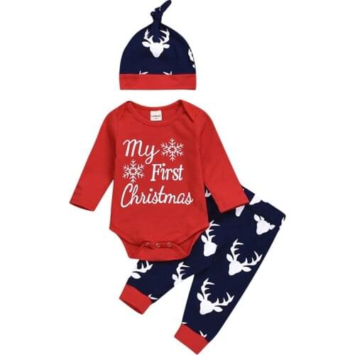 2020 Christmas Clothes Sets Baby Boy Clothes for Christmas Baby Girls Christmas Set Lovely Suits for Newborn Children Christmas
