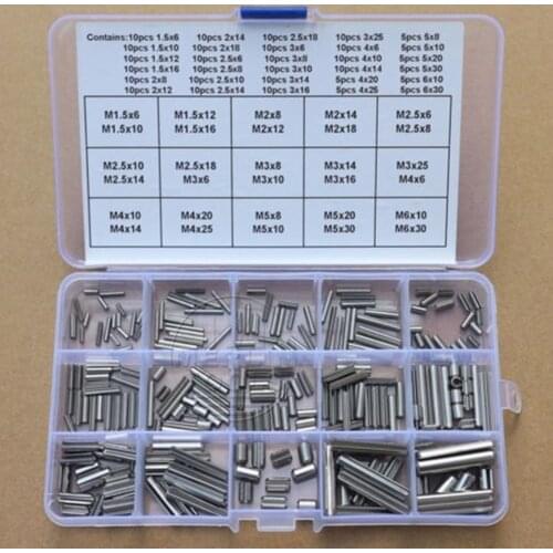 260Pcs 30 Kinds Stainless Steel Split Spring Dowel Tension Roll Pins M1.5 to M6