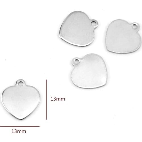 500pcs diy blank stamping tags love heart various mini Charms For Bracelet Necklace Stainless Steel Stamping Apparel Tags