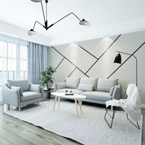 Bacaz Large 3D Abstract Geometric Wall Mural Paper for Sofa Bacground Geometric Wallpaper White Wall Sticker Art Wall Decor