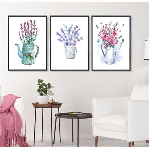 Botanical Posters and Prints Green Plant Flower Canvas Painting Home Sweet Home Quote Art Picture Housewarming Gift Home Decor