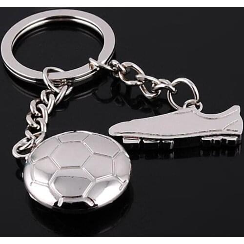 FREE SHIPPING BY DHL 200pcs/lot 2015 New Metal Football with Sneaker Keychains Zinc Alloy Football Keyring Souvenirs