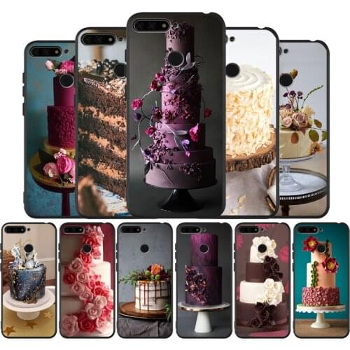 Amazing cakes black Silicone Phone Case For Huawei honor 30 20 Pro 8 8X 9 10 20 Lite Mate 10 20 30 Lite Pro cover