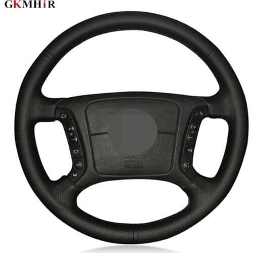 Black Artificial Leather Car Steering Wheel Cover For BMW E36 1995-2000 E46 1998-2004 E39 1995-2003 X3 E83 X5 E53 2000-2006