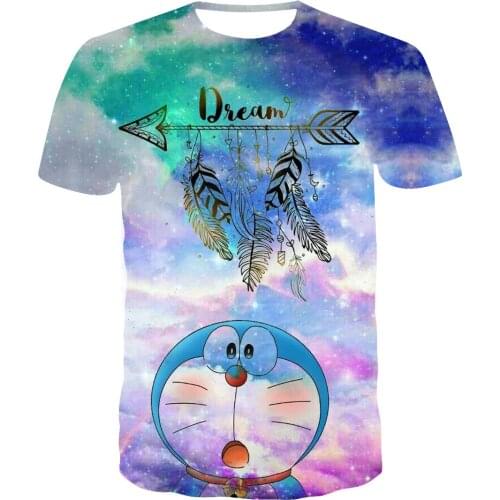 3D Printed Doraemon T-Shirt Cartoon Children Summer Short Sleeve Casual Breathable Tee Tops Boy Girl Teenager Cool Style T Shirt