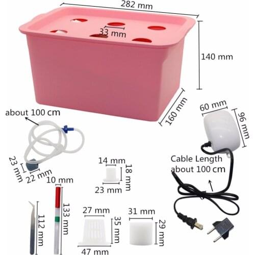 1 sets 110V 220V Plant Site Hydroponic Systems Kit 6 Holes Nursery Pots Soilless Cultivation Box Plant Seedling Grow Box Kit