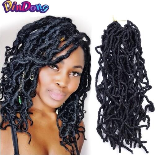 DinDong 18inch Goddess Faux Locs Braid 21 Strands/pack Soft Dread Bobbi Boss Nu Locs Crochet Hair Synthetic Hair Bundles