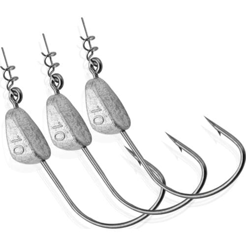 10pcs Exposed Jig Head Hook with Centering Pin CranK Hook 3.5g 5g 7g 10g 15g 21g Barbed Jig Head Fishhook For Soft Worm Lure