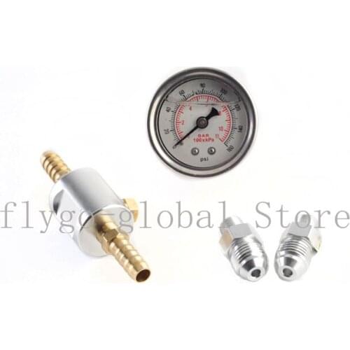 YC100917 Fuel Pressure Gauge Liquid 0-160 psi Oil Press Gauge Fuel Gauge White Face Universal 1/8 NPT