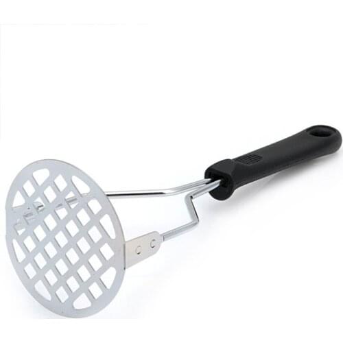 Stainless steel potato masher, sweet potato masher, potato press, garlic press, hand-held long-handled durable pressing juice