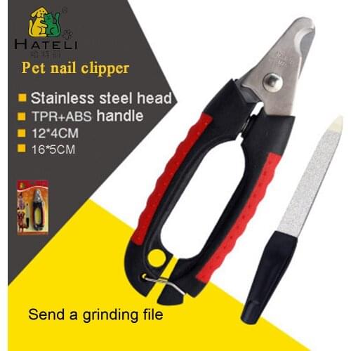 Hateli Pet Nail Clipper Dog Nail Scissors Pets Nails Clippers for Cat Grooming Scissor Animal Toenail Cutter with File and Lock
