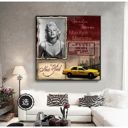 Marilyn Monroe Portrait Painting Canvas Wall Art Modern Abstract Hepburn Picture HD Print Home Decor