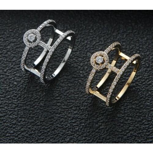 EYER Fashion Promotion 2021 Jewelry Geometric Cubic Zirconia New Party Dating Free Size Rings For Women Bridal Jewlery