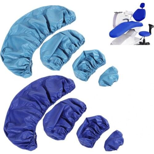 4pcs/set PU Wash Free Waterproof Dental Chair Seat Cover Set With Sleeves Cushion Headrest Protector Kit for Dental Department