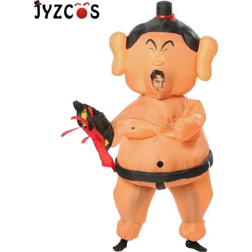 JYZCOS Halloween Inflatable Costume Sumo Anime Cosplay Jumpsuit Adult Suits for Women Man Funny Clothes Party Carnival Christmas