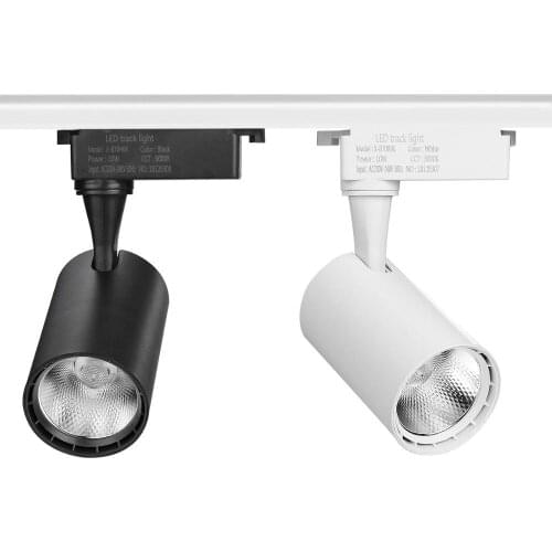 NEW LED COB Track Rail Light 10W 20W AC220V Spotlight Adjustable Rail Track Lighting lamp for Mall Exhibition Office black/white