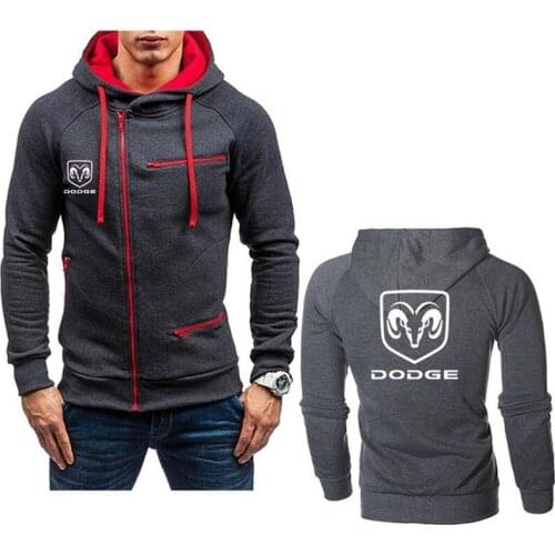 2021 New Hoodies Men for DODGE Car Logo Print fashion Casual HipHop Harajuku Long Sleeve Hooded Sweatshirts Mens zipper Jacket