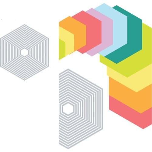 2021 New Hexagon Metal Cutting Dies for DIY Scrapbooking Crafts Dies Cut Stencils Maker Photo Album Template Handmade Decoration