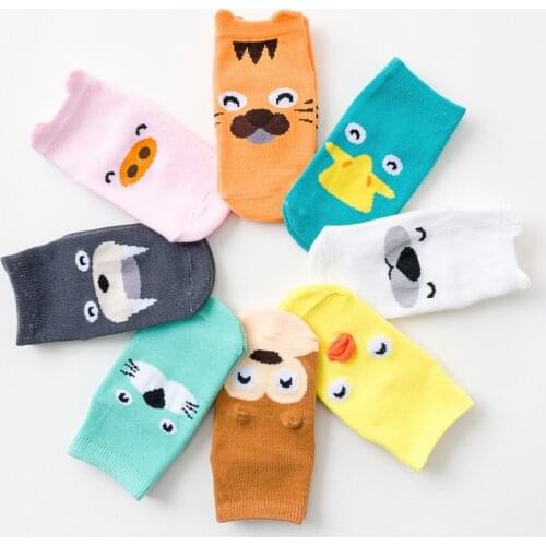 0-3 Years New Childrens Socks 3D Cartoon Animal Baby Boat Socks Dispensing Non-slip Baby Floor Socks Kids Socks KF868