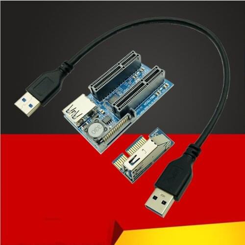 Add On Card PCIE Riser Card Adapter PCI Express USB 3.0 Raiser Riser PCI-E Extender PCIE X1 to Dual Port PCI E X4 Expansion Card
