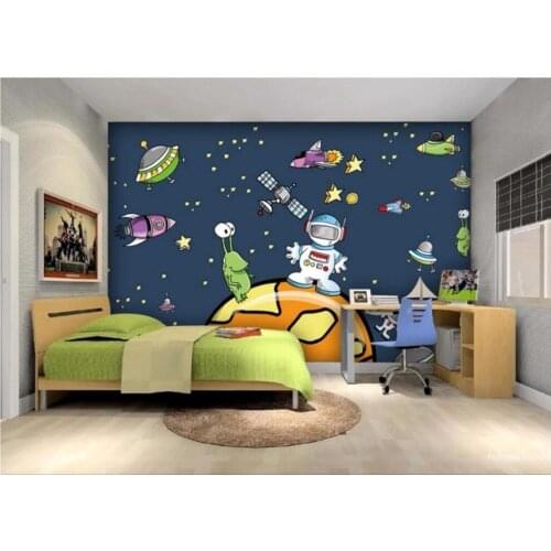 Custom photo mural 3d wallpaper Cartoon space starry starship wall Home decor 3d wall murals wallpaper for living room