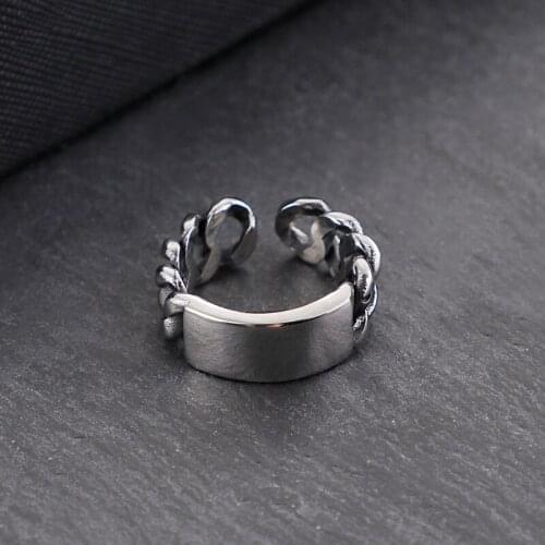 Simple Chain Titanium Steel Ring Creative Open Chain Stainless Steel Ring Jewelry