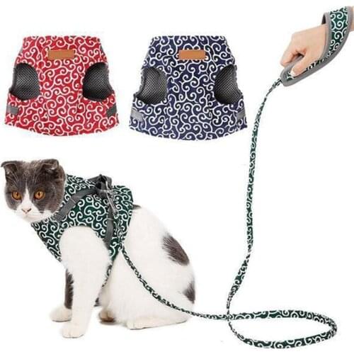 Adjustable Cat Vest Harness and Leash Set to Outdoor Walking For Puppy Dogs Collar For Small Medium Dog