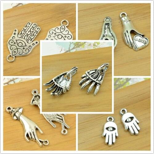Hands/bones/ paw DIY charm pendant alloy shape antique silver jewelry making accessories findings bracelet necklace chain beads