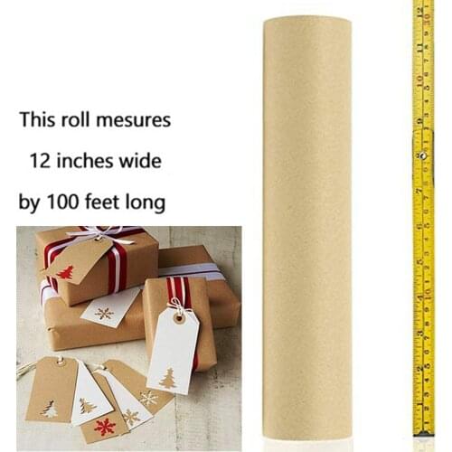 30cm*30 Meters Brown Kraft Wrapping Paper Roll Craft Gift Wrap Parcel Packing Art Origami Papier Stickers Scrapbooking