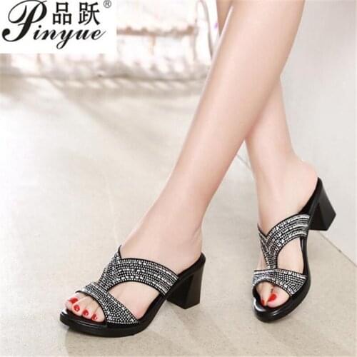 Women Sandals Flips Flops Summer Style Shoes Woman Wedges Sandals Fashion Rivet Crystal Platform Female Slides Ladies Shoes