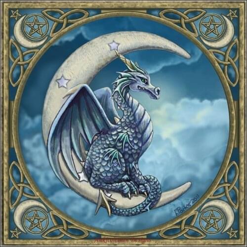 Counted Cross Stitch Kits Needlework Embroidery - Crafts 14 ct Aida DMC Color DIY Arts Handmade Home Decor - Moonlight Dragon