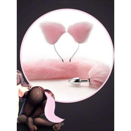 Sexy Fox Tail Anal Plug Metal Butt Plug with Hairpin Kit Flirt Sex Toys for Couple Adult Product Cosplay Accessorie Sexulaes Toy