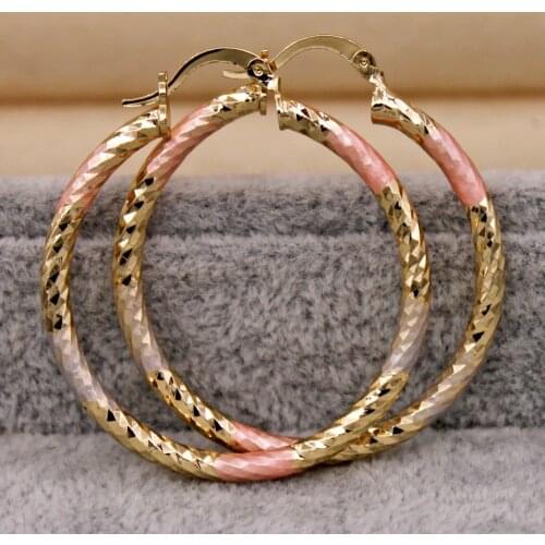 Hiphop Trendy Eardrop Round Gold Earring Hoop Earrings For Women Girls Fashion Jewelry Accessories Wedding Party Daily Gift