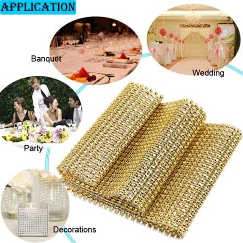 Mesh Trim Bling Diamond Wrap Cake Rhinestone Ribbon Wrap Bulk DIY Bling Crystal Ribbons Wedding Cake Vase Decorations 5ZHH194