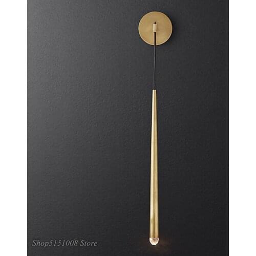 Modern Gold Led Wall Lamp American Retro Water Drop Crystal Mirror Bedroom Sconce Fixtures Wall Light Indoor Lighting Home Decor