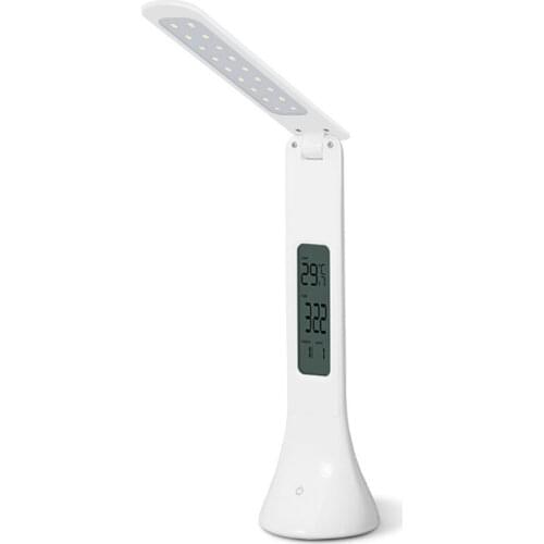 LED Perpetual Calendar Desk Lamp LCD Display Alarm Clock Function Desktop Press Folding Desk Lamp