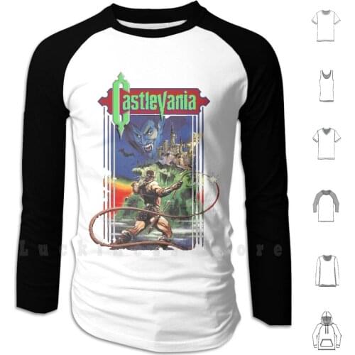 Heroes Hoodies Long Sleeve Fdhl Castlevania Video Games Pixelart Pixel Art Sprite Sprites Retro Classic