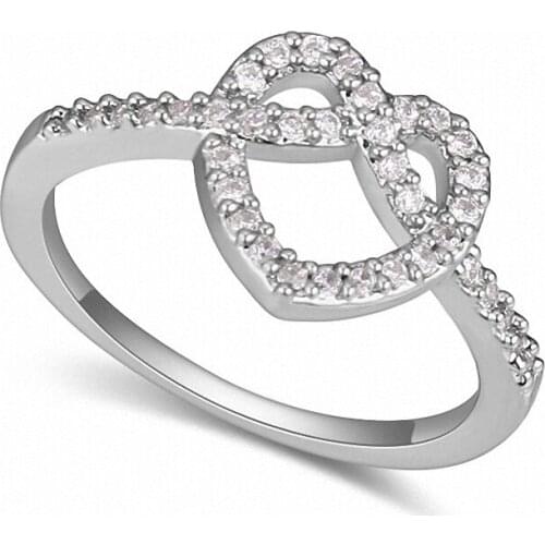 TRACYSWING 2 colors Real Brand AAA Zirconia Micro Inlays Simple Vintagle Fashion Ring for women New Sale heart Th-116270