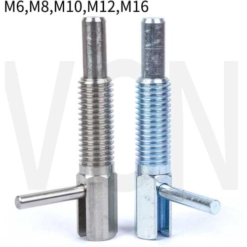 Hand-Retractable Plungers Index Bolt LBLT VCN233 Indexing Plungers,L Handle, Long Stroke ,With Lock, Without Nut, M6M8M10M12M16
