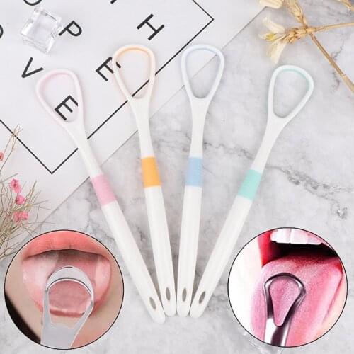 1pcs Tongue Scraper Food Grade Plasctic Oral Tongue Cleaner Medical Mouth Brush Reusable Fresh Breath Maker