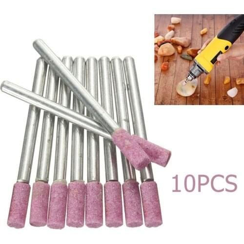 10pcs Mounted Grinding Stone 4mm Diameter Rotary Tool For Chain Saw Sharpening Grinding Power Tools Accessies